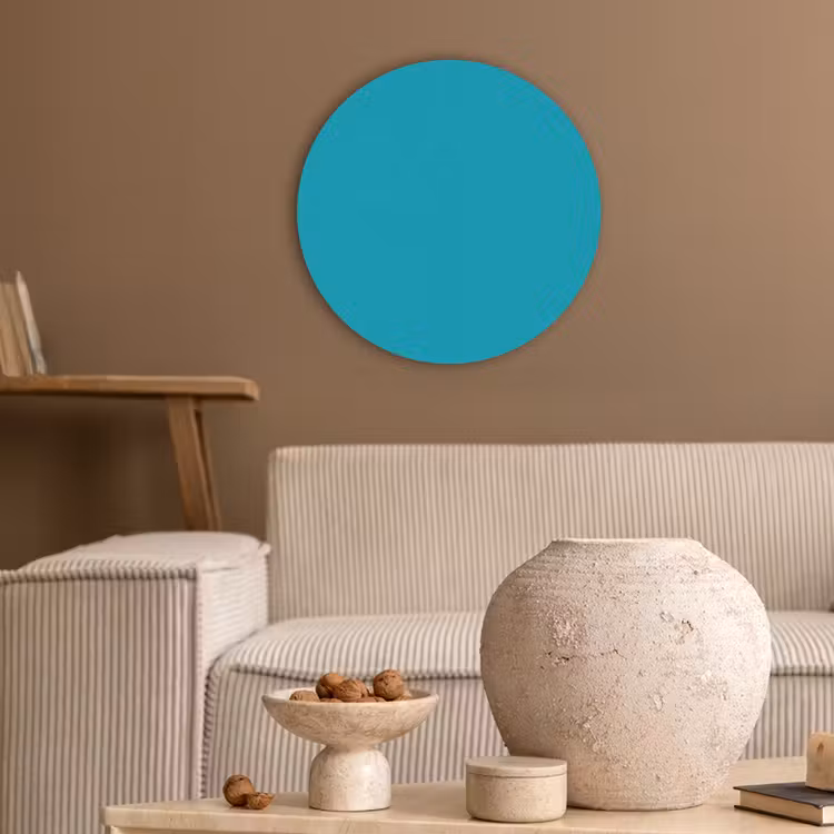 Deep - Turquoise - Turkoois Akoestische PET Vilt - Rond klein 838 -sfeer1