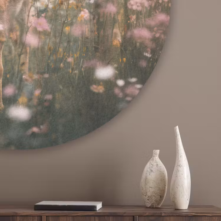 Hert - Wilde bloemen - Bos Akoestische PET Vilt - Rond klein -sfeer5_closeup