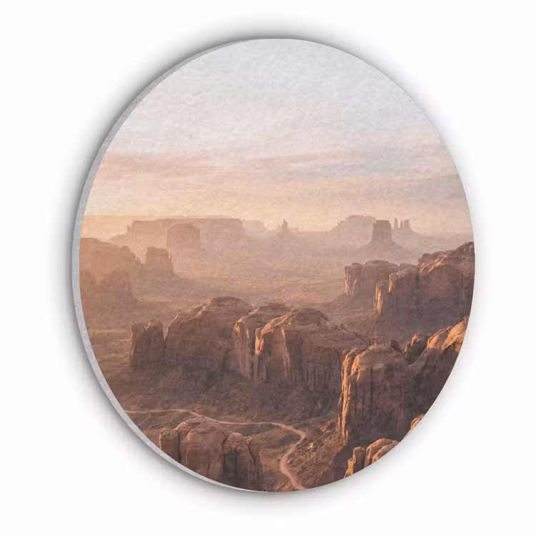 Woestijn - Landschap - Natuur Akoestische PET Vilt - Rond klein -3d
