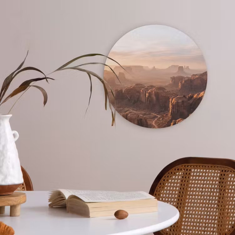 Woestijn - Landschap - Natuur Akoestische PET Vilt - Rond klein -sfeer3
