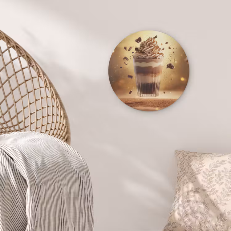 Dessert - Chocolade - Zoet - Eten Akoestische PET Vilt - Rond klein -sfeer4