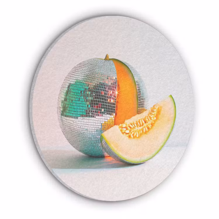 Disco - Discobal - Meloen - Pastel Akoestische PET Vilt - Rond klein -3d