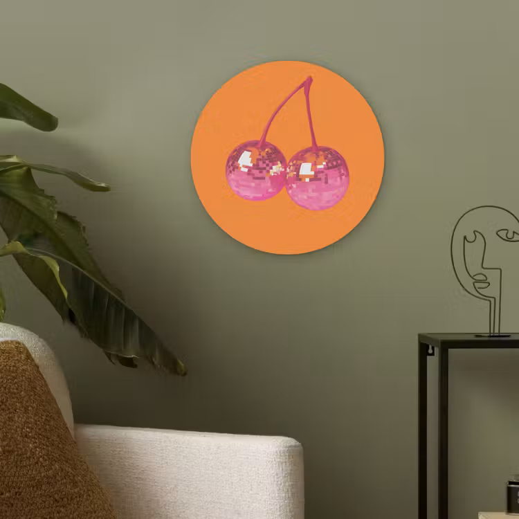 Discoballen - Kers - Spiegels - Roze Akoestische PET Vilt - Rond klein -sfeer2