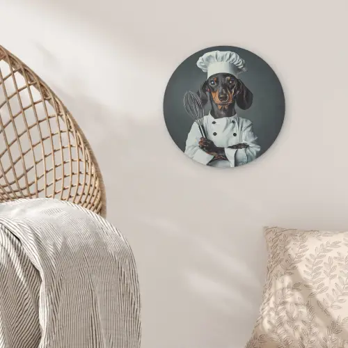 Hond - Garde - Kok Akoestische PET Vilt - Rond klein -sfeer4