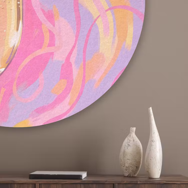 Drank - Inschenken - Feest - Abstract - Roze Akoestische PET Vilt - Rond klein -sfeer5_closeup