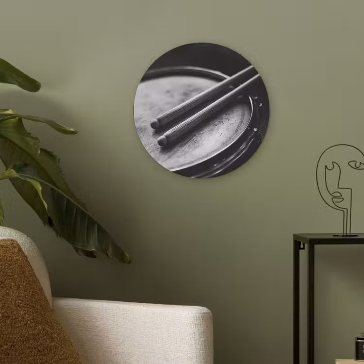 Trommel - Close-up - Drumstokken - Zwart Akoestische PET Vilt - Rond klein -sfeer2