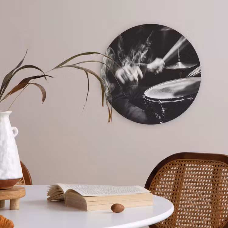 Drummer - Zwart - Drumstel Akoestische PET Vilt - Rond klein -sfeer3