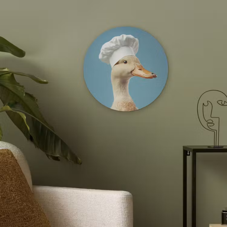 Eend - Koksmuts - Cute - Vogel Akoestische PET Vilt - Rond klein -sfeer2