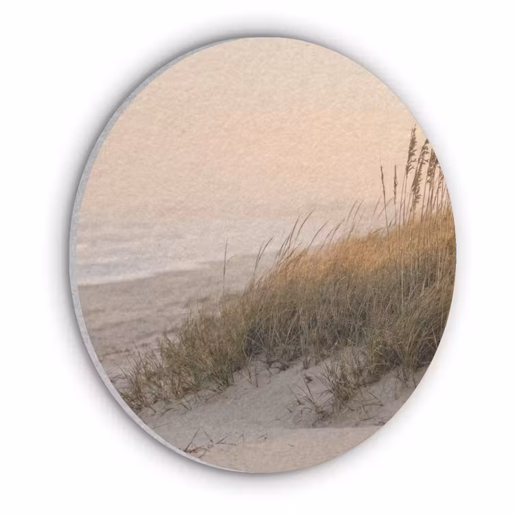 Duinlandschap - Zonsondergang - Strand Akoestische PET Vilt - Rond klein -3d
