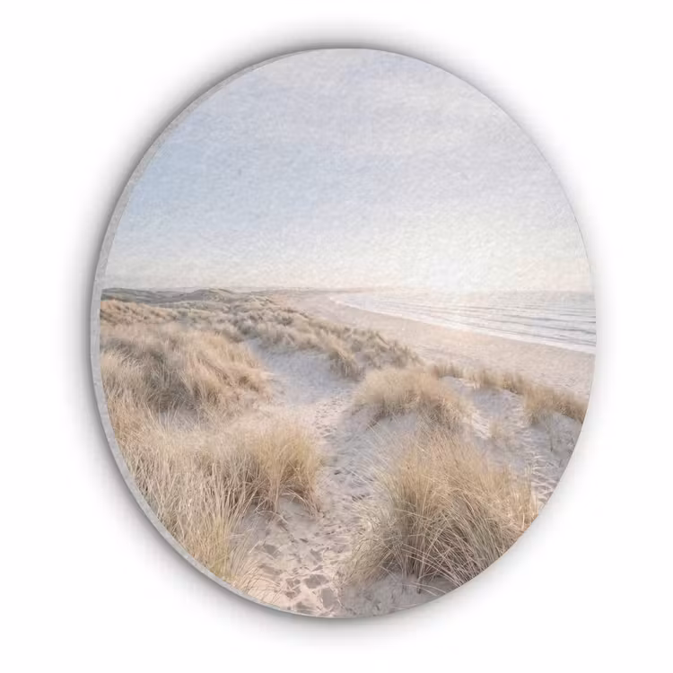 Duinen - Strand - Beige Akoestische PET Vilt - Rond klein -3d