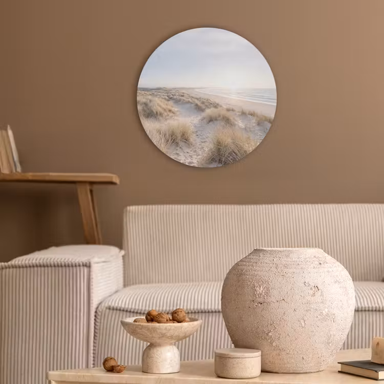 Duinen - Strand - Beige Akoestische PET Vilt - Rond klein -sfeer1