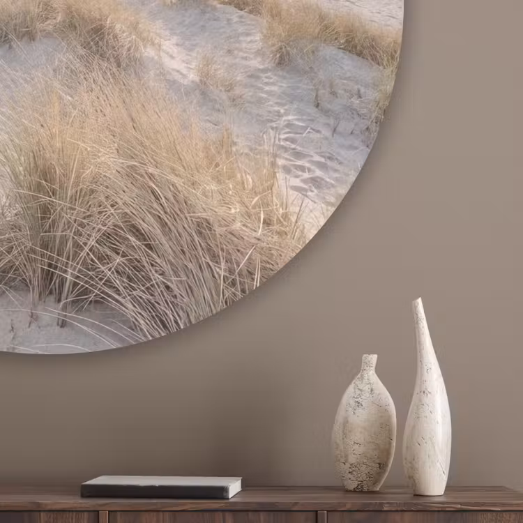 Duinen - Strand - Beige Akoestische PET Vilt - Rond klein -sfeer5_closeup