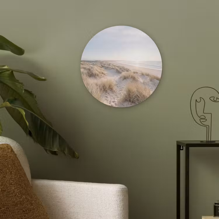 Duinen - Strand - Beige Akoestische PET Vilt - Rond klein -sfeer2