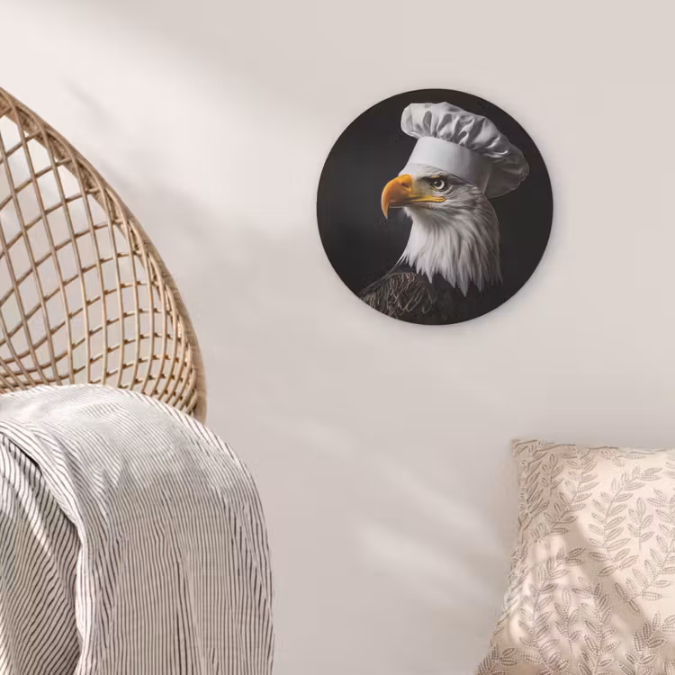 Arend -Amerika - Koksmuts - Vogel - Stoer Akoestische PET Vilt - Rond klein -sfeer4