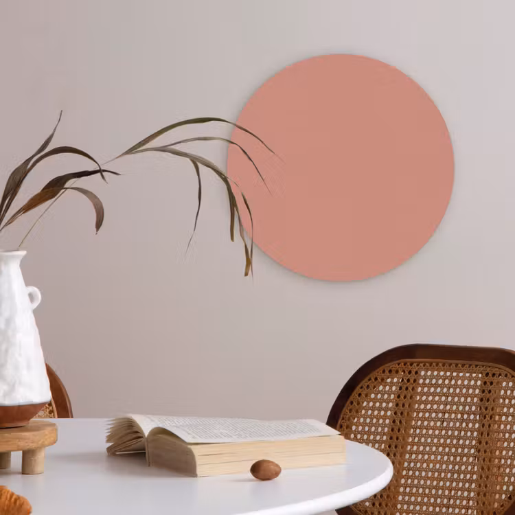 Earthy - Rose - Koraal Akoestische PET Vilt - Rond klein 838 -sfeer3