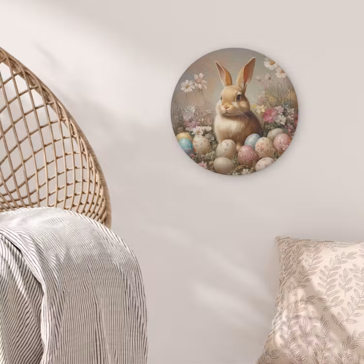Paashaas - Lente - Paaseieren Akoestische PET Vilt - Rond klein -sfeer4