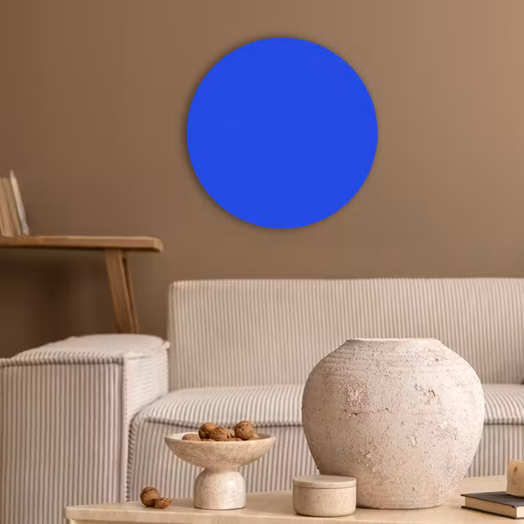 Electric - Blue - Blauw Akoestische PET Vilt - Rond klein 838 -sfeer1