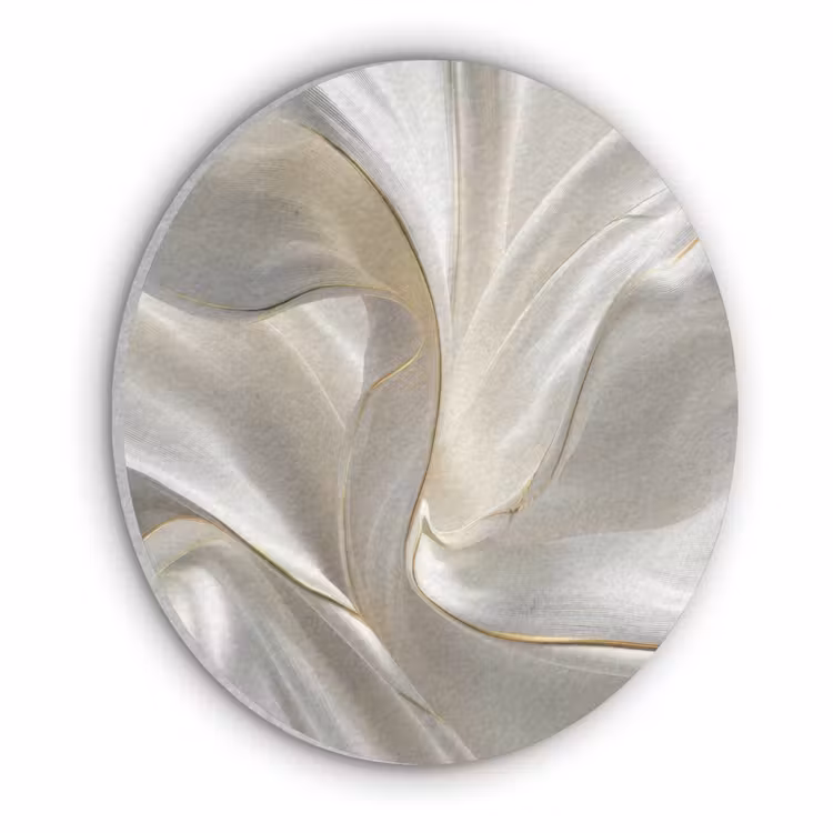 Stof - Plooien - Goud Akoestische PET Vilt - Rond klein -3d