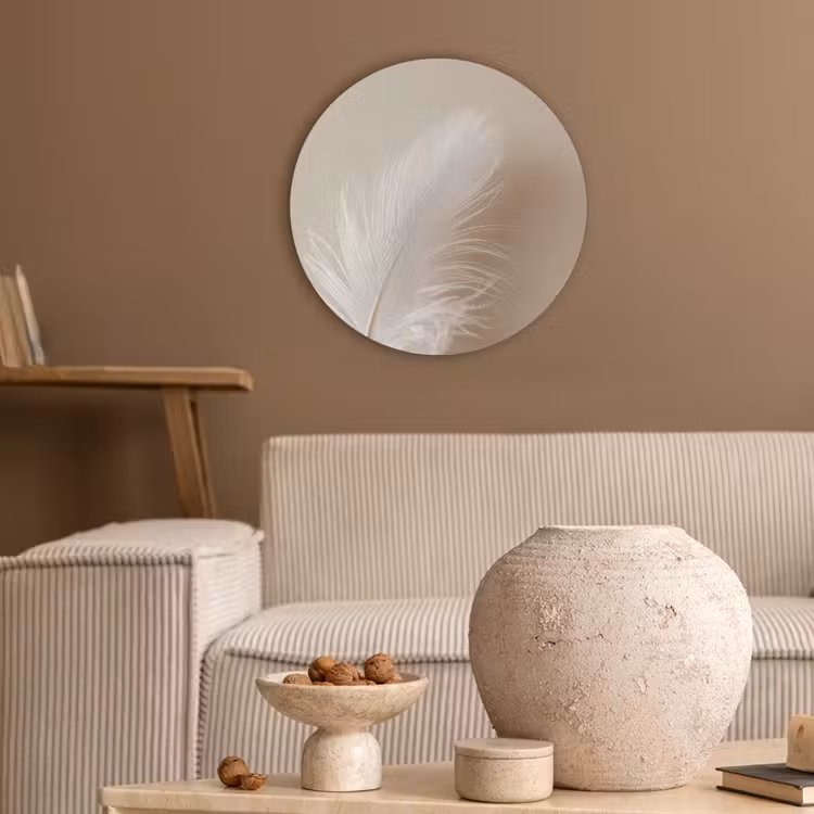 Veer - Minimalistisch - Roze Akoestische PET Vilt - Rond klein -sfeer1