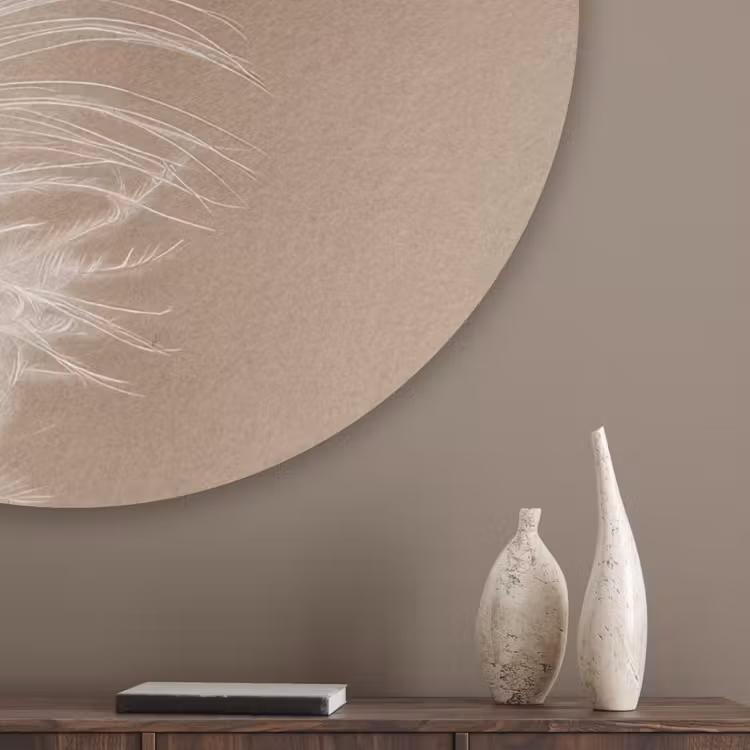 Veer - Minimalistisch - Roze Akoestische PET Vilt - Rond klein -sfeer5_closeup