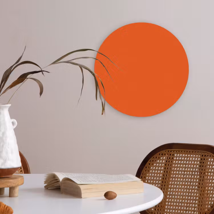 Fiery - Tangerine - Oranje Akoestische PET Vilt - Rond klein 838 -sfeer3