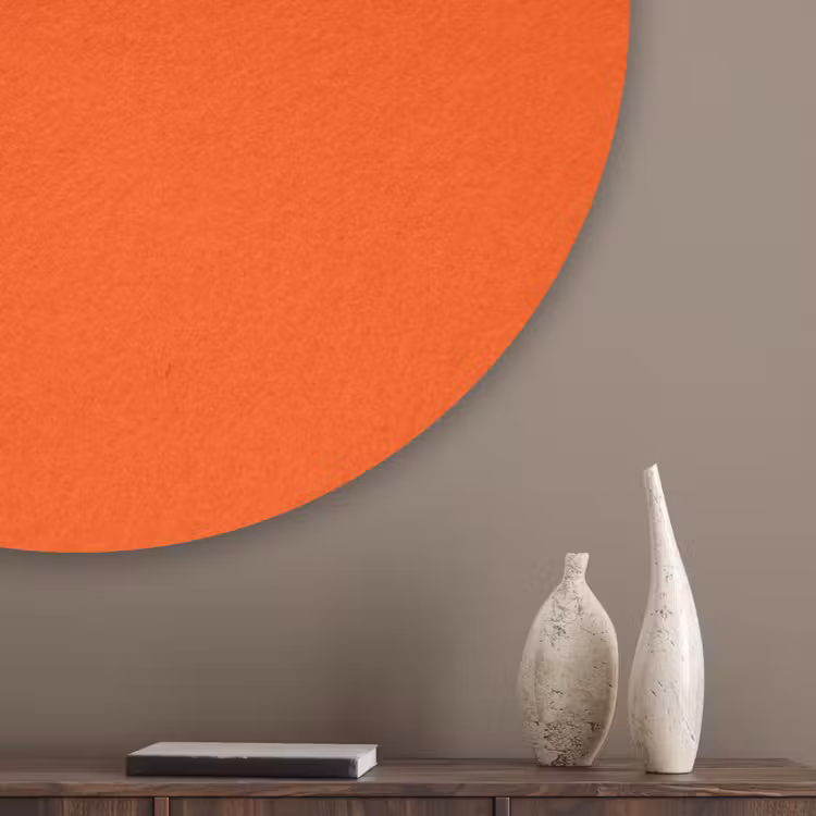 Fiery - Tangerine - Oranje Akoestische PET Vilt - Rond klein 838 -sfeer5_closeup