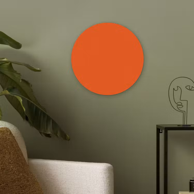 Fiery - Tangerine - Oranje Akoestische PET Vilt - Rond klein 838 -sfeer2