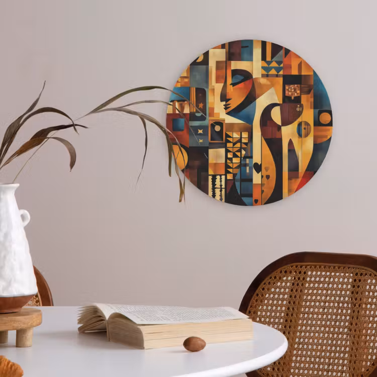 Figuren - Abstract - Symbolen Akoestische PET Vilt - Rond klein -sfeer3