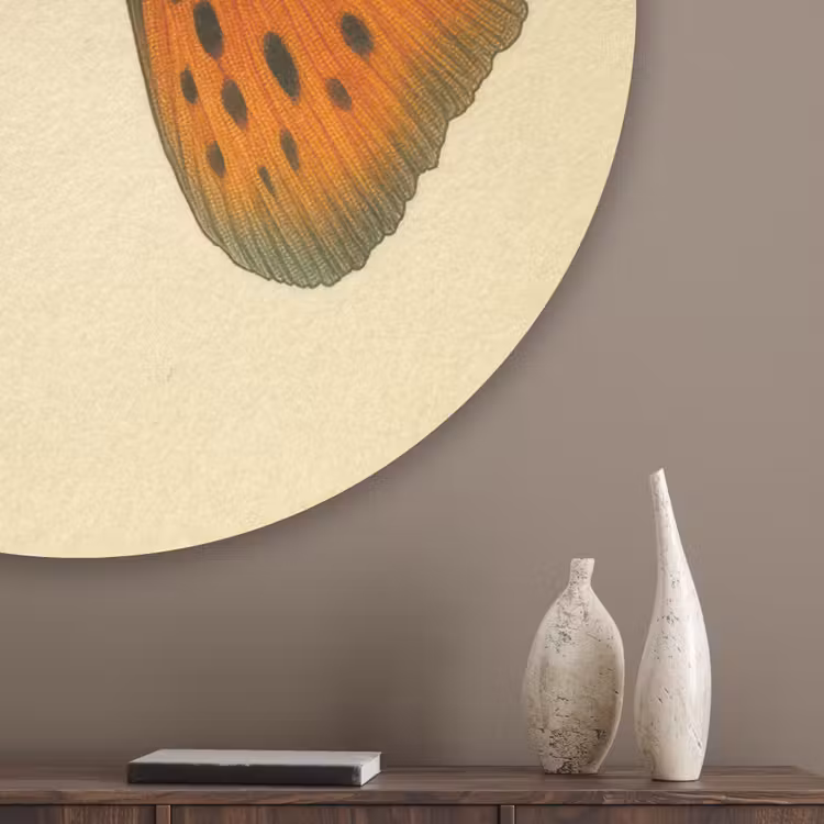 Vis - illustratie - Stippen - Oranje Akoestische PET Vilt - Rond klein -sfeer5_closeup