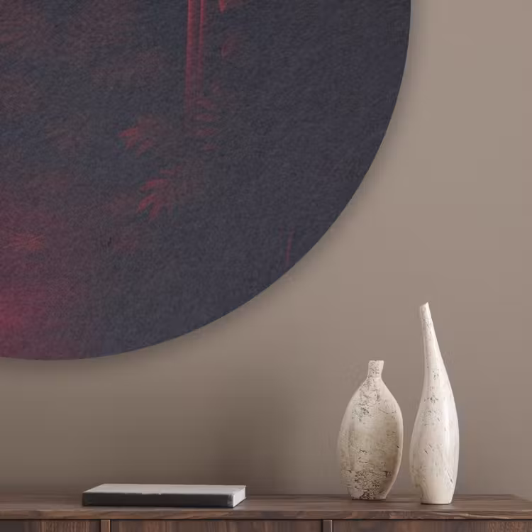 Flamingo - Roze - Neon - Licht Akoestische PET Vilt - Rond klein -sfeer5_closeup