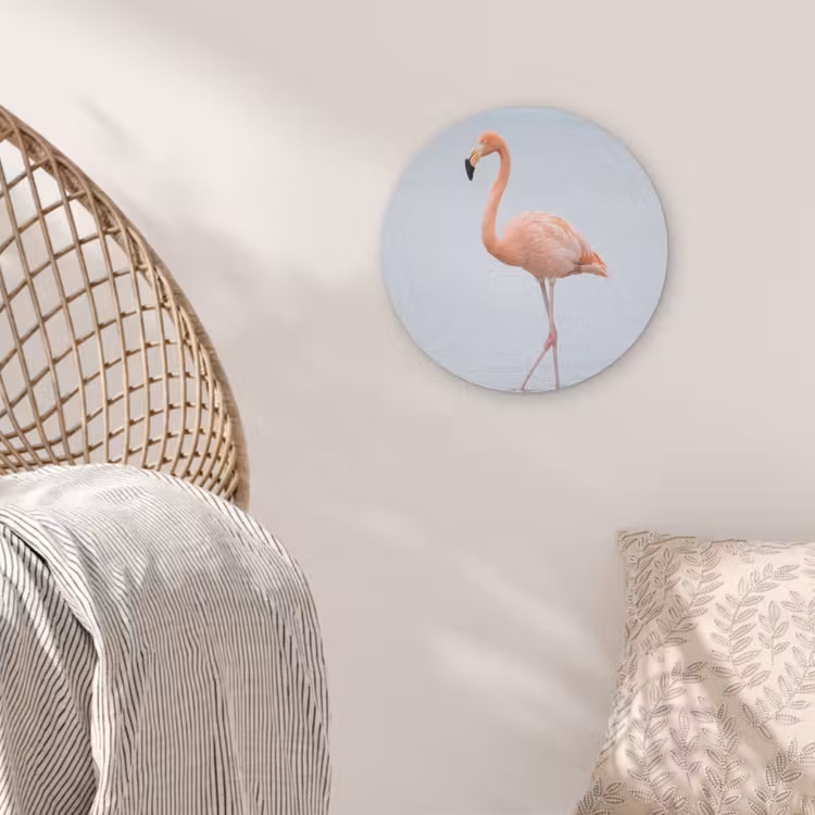 Flamingo - Zee - Roze Akoestische PET Vilt - Rond klein -sfeer4