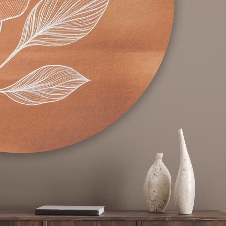 Bloem - Minimalistisch - Wit Akoestische PET Vilt - Rond klein -sfeer5_closeup
