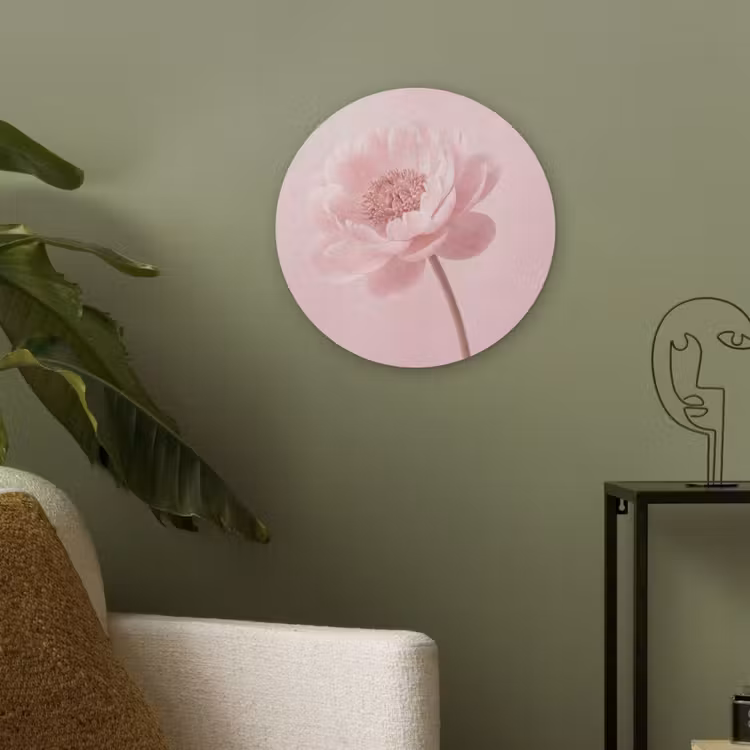 Bloem - Pioenroos - Roze Akoestische PET Vilt - Rond klein -sfeer2