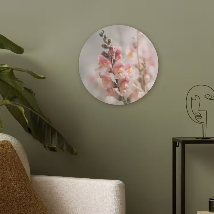Bloem - Leeuwenbek - Roze - Stengel Akoestische PET Vilt - Rond klein -sfeer2