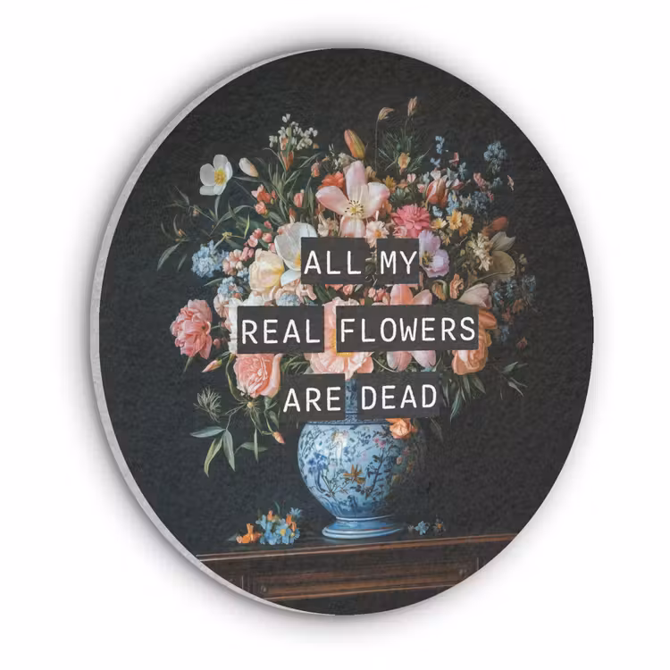 Bloemen - Art - Pastel - Quotes Akoestische PET Vilt - Rond klein -3d