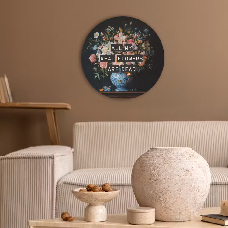 Bloemen - Art - Pastel - Quotes Akoestische PET Vilt - Rond klein -sfeer1