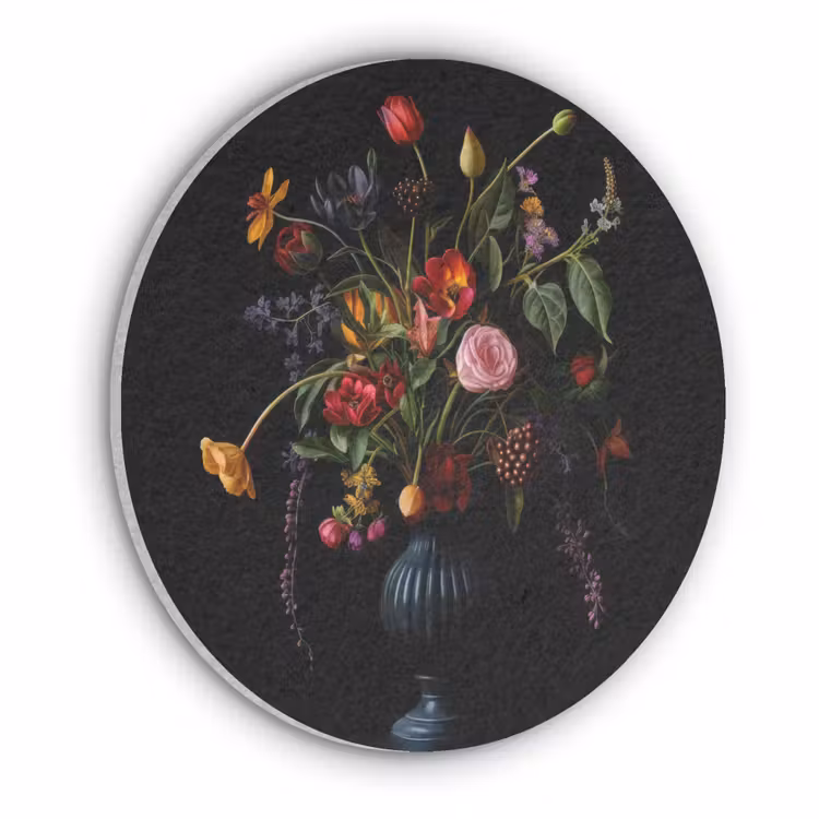 Bloemen - Bessen - Klassiek Akoestische PET Vilt - Rond klein -3d