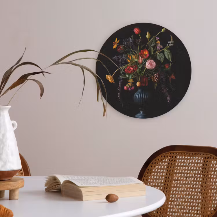 Bloemen - Bessen - Klassiek Akoestische PET Vilt - Rond klein -sfeer3
