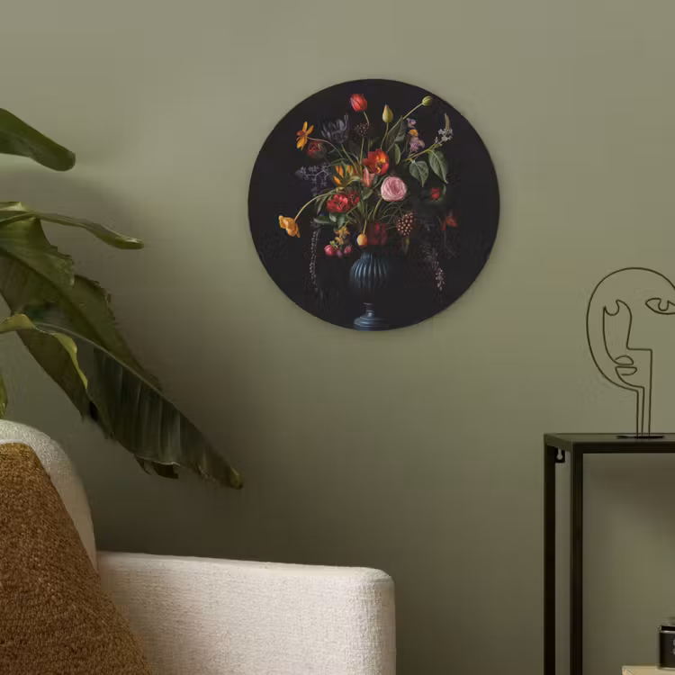 Bloemen - Bessen - Klassiek Akoestische PET Vilt - Rond klein -sfeer2