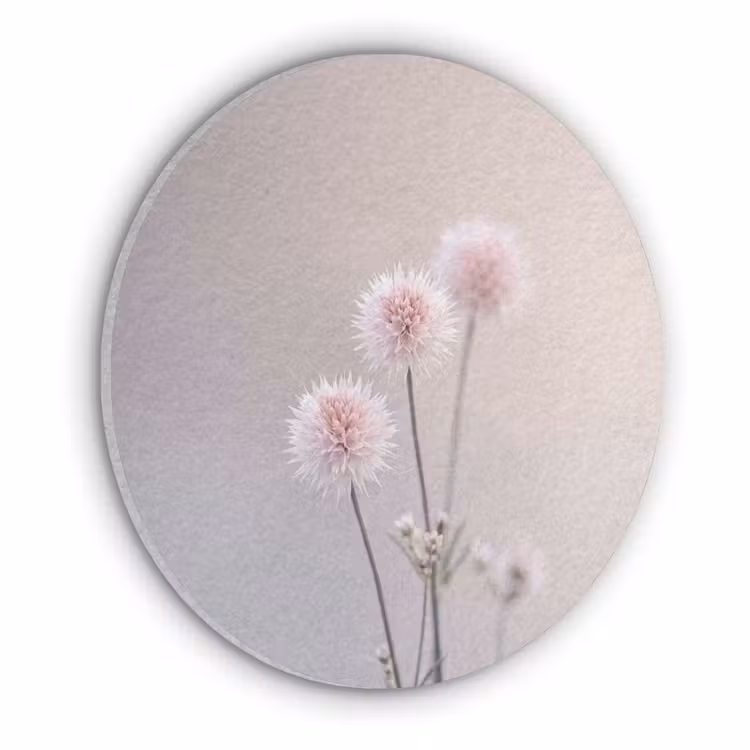 Bloemen - Bollen - Roze Akoestische PET Vilt - Rond klein -3d