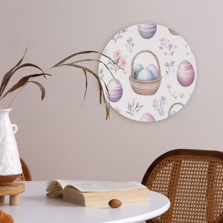 Bloemen - Paaseieren - Patroon Akoestische PET Vilt - Rond klein -sfeer3