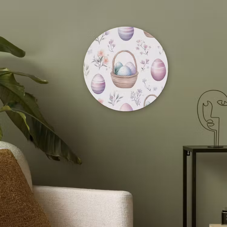 Bloemen - Paaseieren - Patroon Akoestische PET Vilt - Rond klein -sfeer2