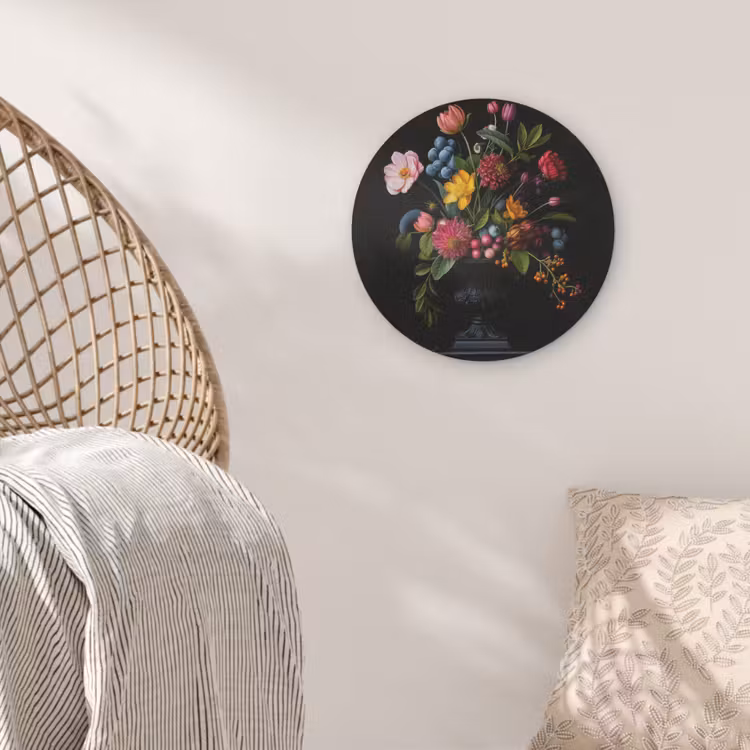 Bloemen - Vrolijk - Vaas Akoestische PET Vilt - Rond klein -sfeer4