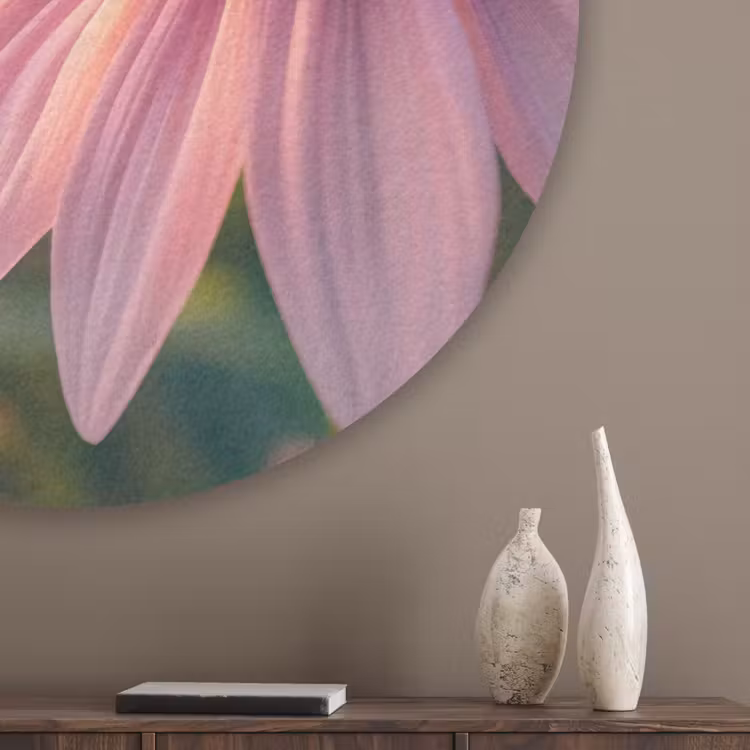 Bloemen - Paars - Bijen Akoestische PET Vilt - Rond klein -sfeer5_closeup