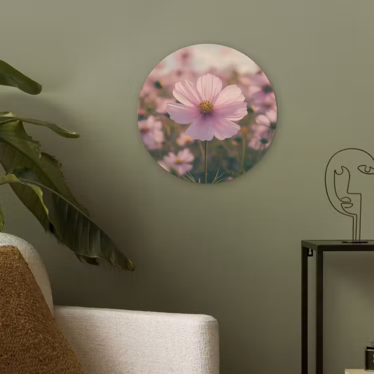 Bloemen - Paars - Wazig Akoestische PET Vilt - Rond klein -sfeer2
