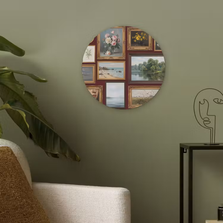 Bloemen - Vaas - Klassiek - Kunst - Rood Akoestische PET Vilt - Rond klein -sfeer2