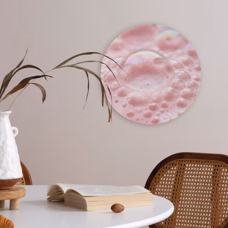 Schuim - Structuur - Roze Akoestische PET Vilt - Rond klein -sfeer3