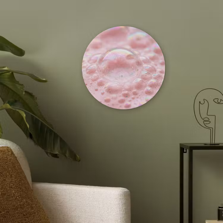 Schuim - Structuur - Roze Akoestische PET Vilt - Rond klein -sfeer2
