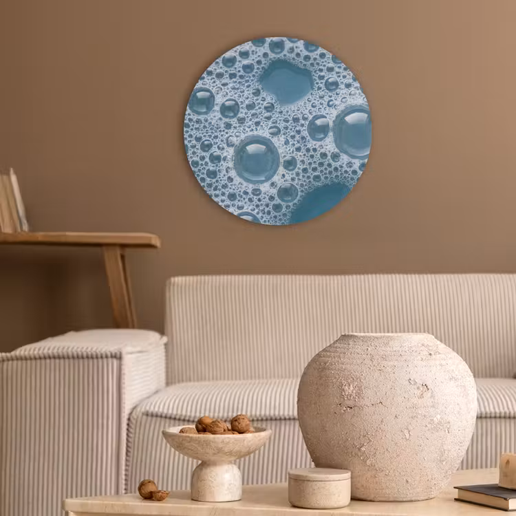 Schuim - Water - Textuur Akoestische PET Vilt - Rond klein -sfeer1