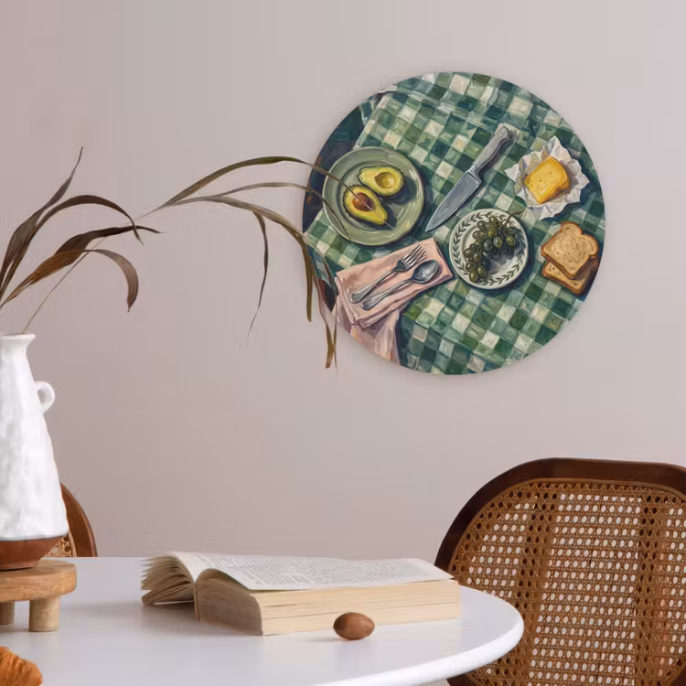 Eten - Ontbijt - Tafel - Modern - Groen Akoestische PET Vilt - Rond klein -sfeer3
